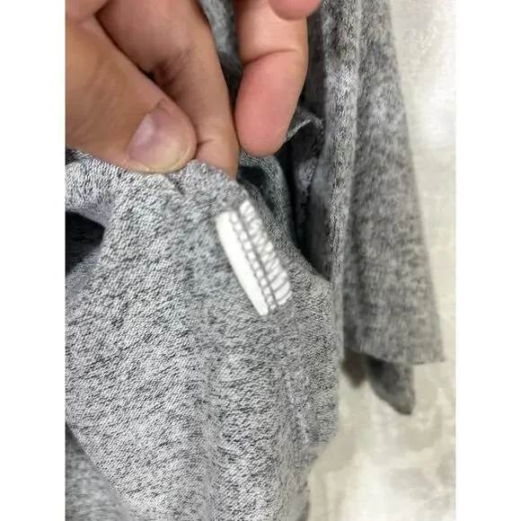 Zara Trafaluc Shirt Small Gray Chest Pocket Sweatshirt Raw Hem Oversized - Picture 7 of 9